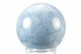 Polished Blue Calcite Sphere - Madagascar #239111-1